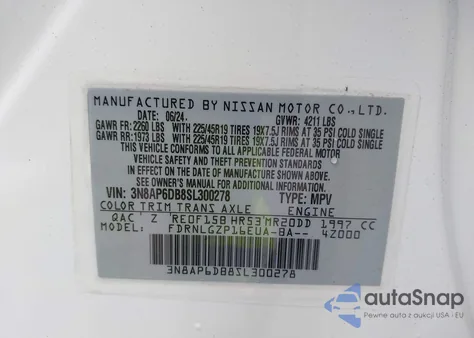 2025 Nissan Kicks Sr Intelligent Awd из США, поврежденный, VIN 3N8AP6DB8SL300278